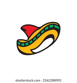 Sombrero hat icon flat design vector