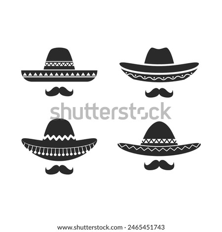 Sombrero hat icon flat design vector