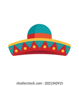Sombrero hat icon. Flat illustration of sombrero hat vector icon isolated on white background