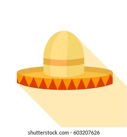 Sombrero hat icon. Flat illustration of sombrero hat vector icon for web