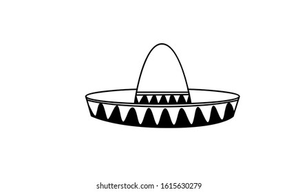 Sombrero hat line logo icon design illustration