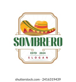 Sombrero hat logo simple mexican festival hat design template illustration