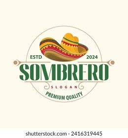 Sombrero hat logo simple mexican festival hat design template illustration