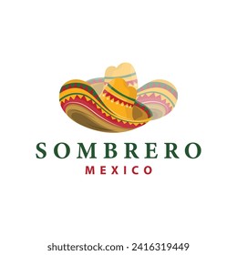 Sombrero hat logo simple mexican festival hat design template illustration
