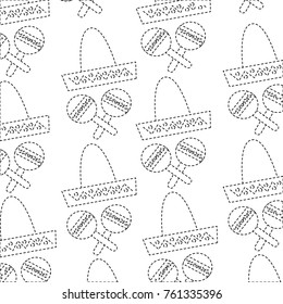 sombrero hat maracas mexico culture pattern image 