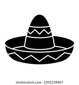 Símbolo y símbolo del icono del vector Sombrero hat méxico