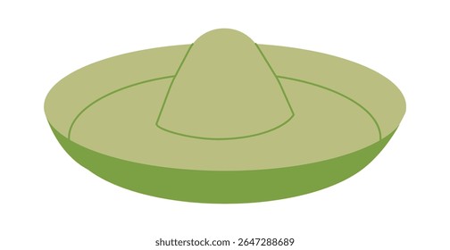 Chapéu Sombrero. Cabeça de verão Capa acessória moda com ampla ilustração técnica de roupas de borda. Capacete vetor para homens, mulheres, estilo unisex, modelo plano CAD mockup esboço esboço isolado