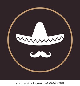 Sombrero hat trendy icon beautiful vector art illustration abstract background