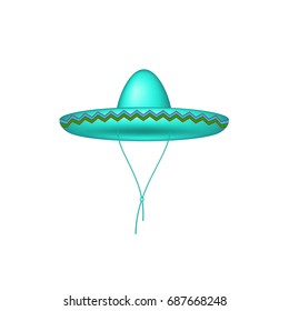 Sombrero hat in turquoise design 