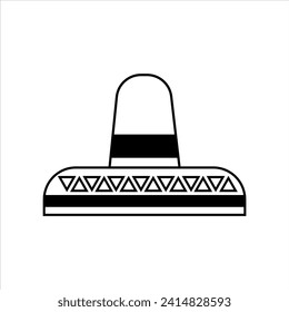 Sombrero Hat Vector Illustration. Mexican Hat Sombrero Isolated On White Background