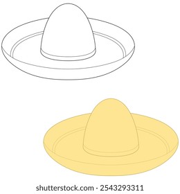 Ilustração do vetor de chapéu Sombrero. Chapéu Mexicano