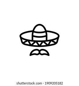 sombrero hat vector line icon