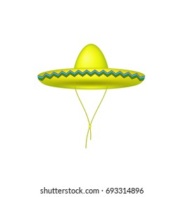 Sombrero hat in yellow design 