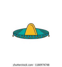 Sombrero icon. Cartoon sombrero vector icon for web design isolated on white background