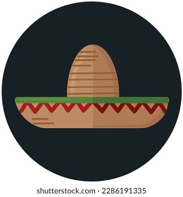 
Sombrero icon clipart isolated vector illustration