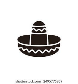 Sombrero icon. Flat silhouette version.