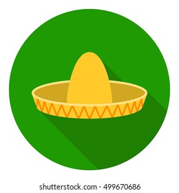 Sombrero icon in flat style isolated on white background. Hats symbol stock vector illustration.