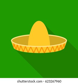 Sombrero icon in flat style isolated on white background. Hats symbol stock vector illustration.