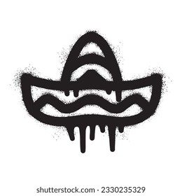 Sombrero icon graffiti with black spray paint