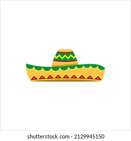 Sombrero Icon, Hat, Shadower, Mexican Wide Brimmed Vector Art Illustration