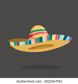 Sombrero icon. Mexican isolated hat. Cartoon spanish cap. National headwear of Mexico. Vector illustration