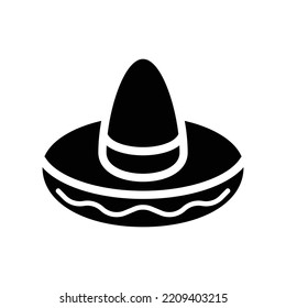 Sombrero Icon, Traditional Mexican Hat, Vector Illustration 