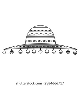 Sombrero icon vector. Headdress illustration sign. Mexico symbol or logo.