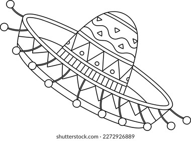 Sombrero Isolated Coloring Page for Kids