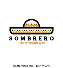 sombrero logo design inspiration . simple sombrero logo template . sombrero hat vector design . geometric sombrero logo