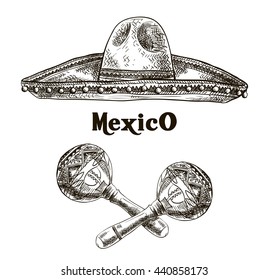 sombrero and maracas