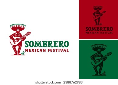 sombrero mexican festival logo" is suitable for branding or promoting a Mexican-themed festival or event.
