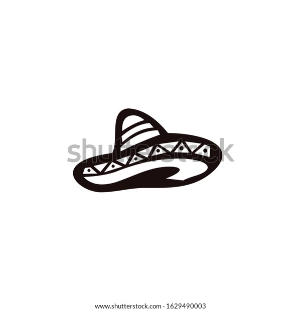 Simple Black Mexican Hat Sombrero 