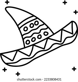 Sombrero mexican hat hand drawn icon vector design