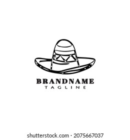 sombrero or mexican hat logo cartoon icon design template black modern isolated vector illustration