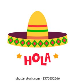 Sombrero mexican hat vector icon. Sombrero logo