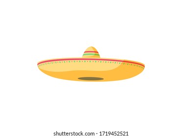 Sombrero. sombrero mexicano. ilustración vectorial aislada en fondo blanco