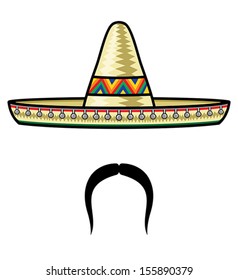 Sombrero and moustache