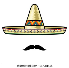 Sombrero and moustache