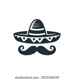 sombrero mustache cultura logotipo vetor ilustração modelo design