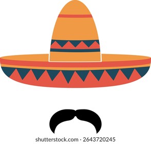 Sombrero Mustache Digital EPS Vector graphics File