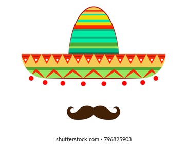 Sombrero Mustache Icon Template Vector Isolated Stock Vector (Royalty ...