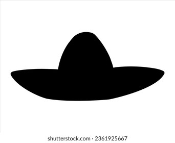 Sombrero silhouette vector art white background