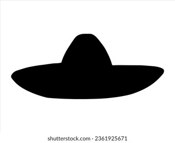 Sombrero silhouette vector art white background