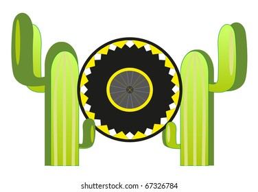sombrero and two cactus