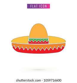 Sombrero Vector Icon. Element for decoration in Flat design.colorful for cinco de mayo