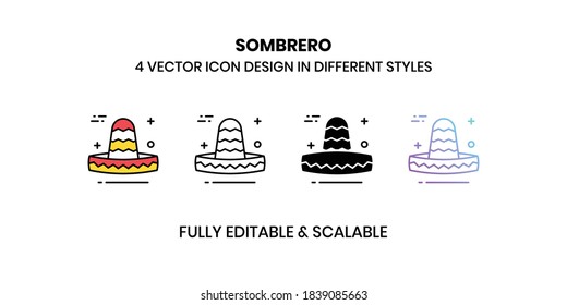 Sombrero Vector illustration icons in different style