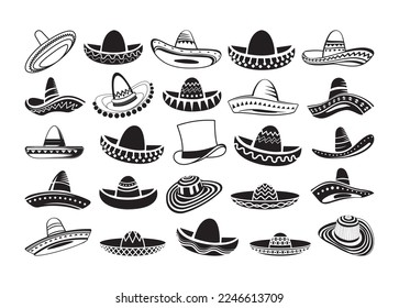 Sombrero vector For Print, Sombrero Clipart, Sombrero vector Illustration