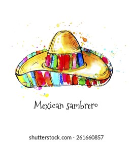 sombrero watercolor illustration 