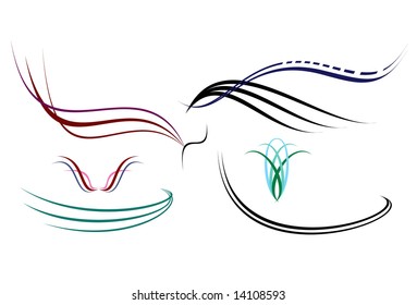 Some abstract elegance shapes, hand drawing and vectorising after.  Included EPS8, AI8, JPG, Flash 8 and Flash MX2004 sources.