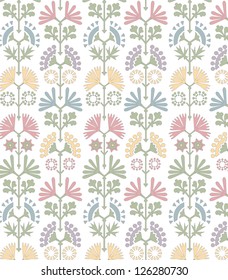 some abstract flowers of different color on white background